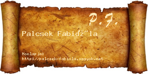 Palcsek Fabióla névjegykártya